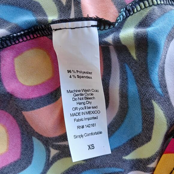 LuLaRoe Bold Peacock Fold Over Maxi Skirt XS tube dress bright orange blue NOS - Picture 7 of 12